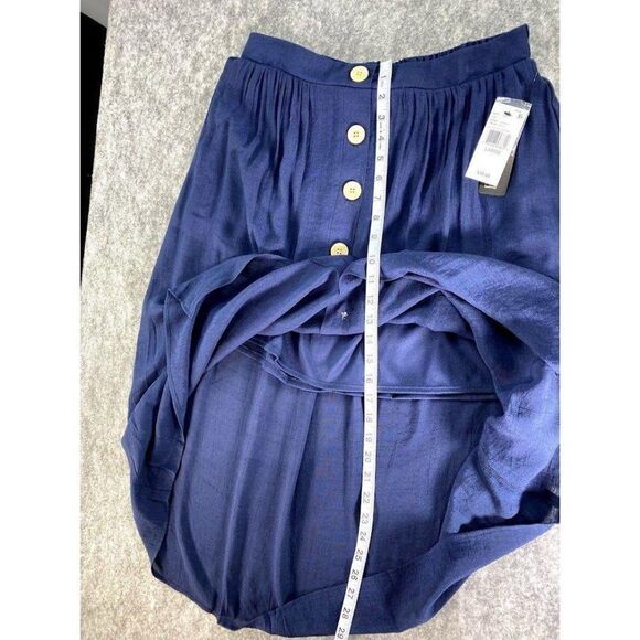 BCX Navy‎ Blue Button Front MIdi Skirt Sz Large NEW - Picture 6 of 9